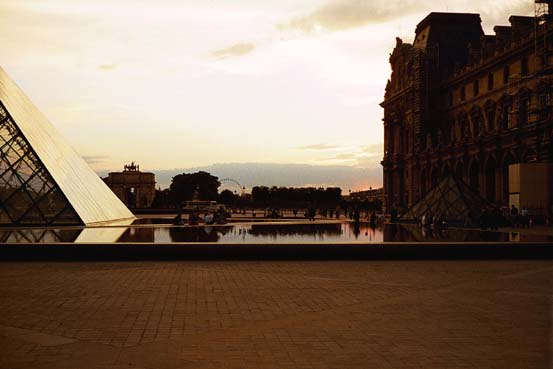 the louvre at sunset