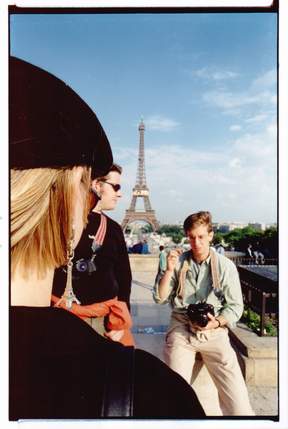 adam, karen, and the eiffel tower as earring