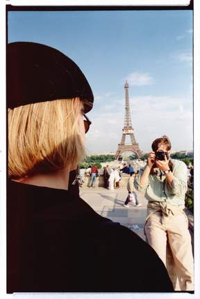 adam, karen, and the eiffel tower as earring